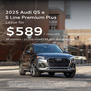 Front facing 2025 AudQ5 e S Line parked